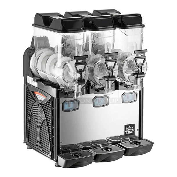 BRAND NEW SCRATCH AND DENT! 2023 Carnival King 382SM3 Triple 2.6 Gallon Pourover Granita / Slushy / Frozen Beverage Dispenser. 120 Volts, 1 Phase. Tested and Working! - Image 1 of 10