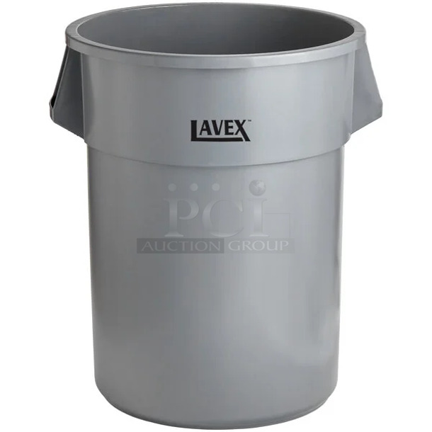 BRAND NEW SCRATCH AND DENT! Lavex Gray Poly 55 Gallon Trash Can.  - Image 1 of 4