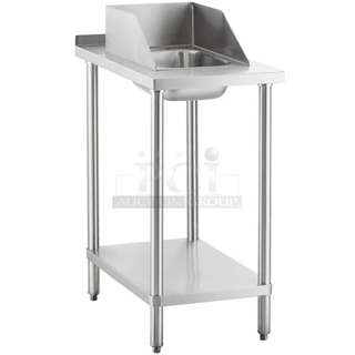 BRAND NEW SCRATCH AND DENT! Regency 600TBSDM1830 30" x 18" 18 Gauge Type 304 Stainless Steel Filler Table with Drop-In Sink