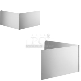 2 BRAND NEW SCRATCH AND DENT! Items Including Regency 600SPL2424L 15" High Stainless Steel Mop Sink Backsplash and Left Side Splash for 24 x 24" Mop Sink and Regency 600SPL2424R 15" High Stainless Steel Mop Sink Backsplash and Right Side Splash for 24 x 24" Mop Sink. 2 Times Your Bid! May Be Missing Pieces. 