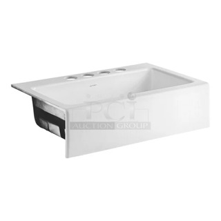 BRAND NEW SCRATCH AND DENT! American Standard 77SB33220A.308 Delancey 33" x 22" Cast Iron 4-Hole One Compartment Apron-Front Undermount Sink