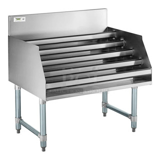BRAND NEW SCRATCH AND DENT! Regency 600LDR2636 36" Five-Tiered Stainless Steel Liquor Display Rack - 26" Deep