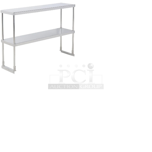 2 BRAND NEW SCRATCH AND DENT! Items Including Avantco 178SSDOS4818 Stainless Steel Double Deck Overshelf - 18" x 46 3/4" and Stainless Steel Table. 2 Times Your Bid! May Be Missing Pieces.  - Image 1 of 3