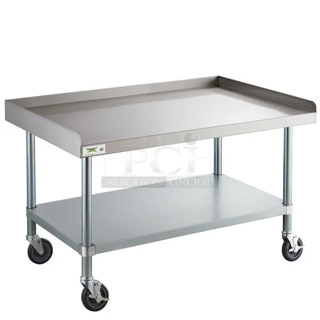 BRAND NEW SCRATCH AND DENT! Regency 600ES3048GK 30" x 48" 16 Gauge Stainless Steel Equipment Stand with Galvanized Undershelf and Casters. May Be Missing Pieces. 