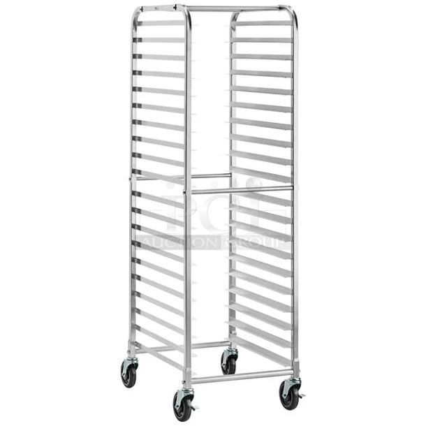 BRAND NEW SCRATCH AND DENT! Regency 190APR1820L 20 Pan End Load Bun / Sheet Pan Rack. No Casters.  - Image 1 of 3
