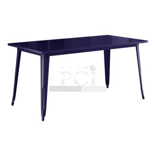BRAND NEW SCRATCH AND DENT! Lancaster Table & Seating 164DA3263NVY Alloy Series 63" x 32" Sapphire Standard Height Outdoor Table. May Be Missing Pieces. 