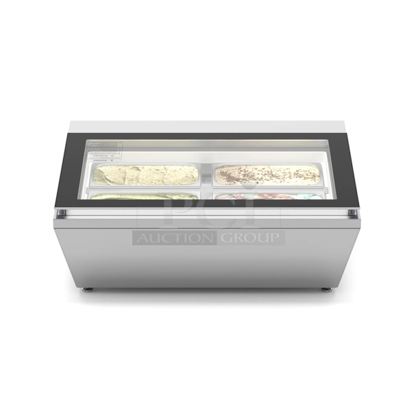 KoolMore KM-CGD-8HP Stainless Steel Commercial Countertop Ice Cream Freezer. See Pictures for Broken Glass. 115 Volts, 1 Phase. Tested and Working! - Image 1 of 9