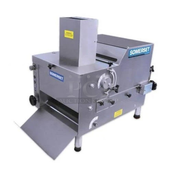 BRAND NEW SCRATCH AND DENT! Somerset CDR-170 Stainless Steel Commercial Countertop Dough Sheeter. 115 Volts, 1 Phase. Tested and Working!  - Image 1 of 12
