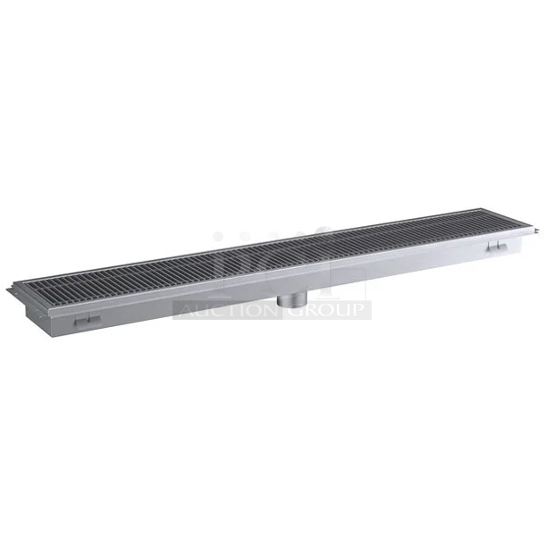 BRAND NEW SCRATCH AND DENT! Regency 600FT1272SS 12" x 72" 14-Gauge Stainless Steel Floor Trough with Grate - Image 1 of 5