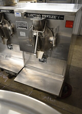 Electro Freeze FT-1 Stainless Steel Commercial Floor Style Water Cooled Batch Freezer on Commercial Casters. 230 Volts, 1 Phase.