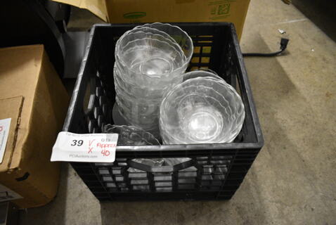ALL ONE MONEY! Bin of 40 Glass Salad Bowls. 