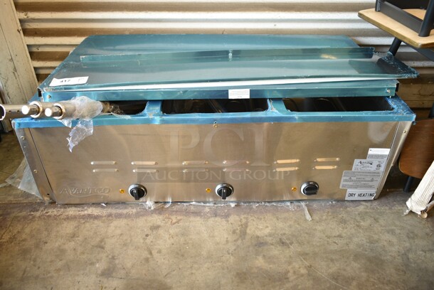 BRAND NEW SCRATCH AND DENT! 2023 Avantco 177STE3S Stainless Steel Three Pan Open Well Electric Steam Table with Undershelf. 120 Volts, 1 Phase.  - Image 2 of 12