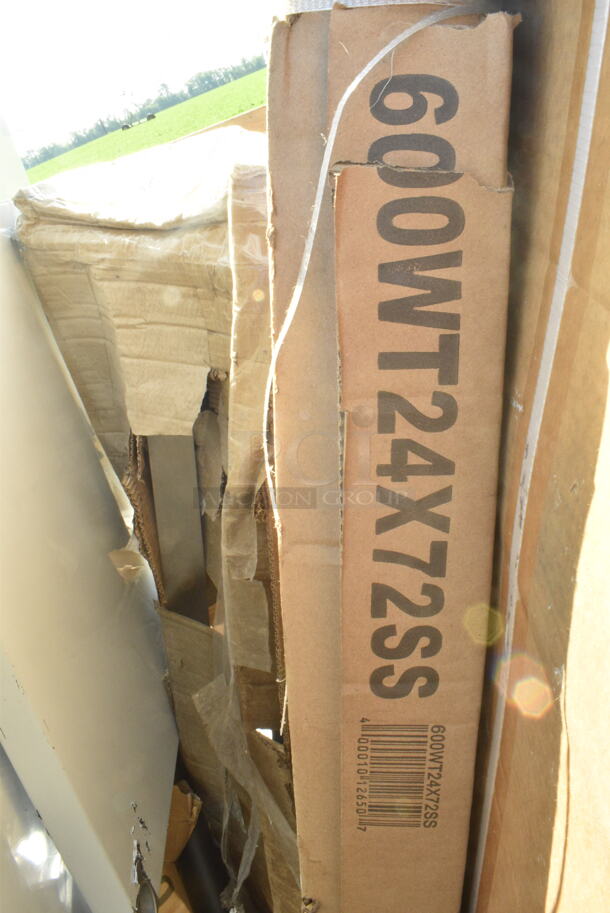 BRAND NEW SCRATCH AND DENT! Regency 600WT24X72SS 24" x 72" 16-Gauge 304 Stainless Steel Commercial Open Base Work Table. May Be Missing Pieces.  - Image 2 of 2