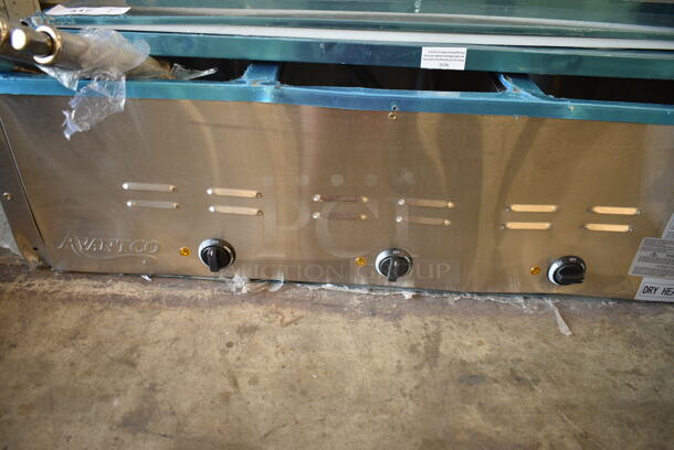 BRAND NEW SCRATCH AND DENT! 2023 Avantco 177STE3S Stainless Steel Three Pan Open Well Electric Steam Table with Undershelf. 120 Volts, 1 Phase.  - Image 5 of 12