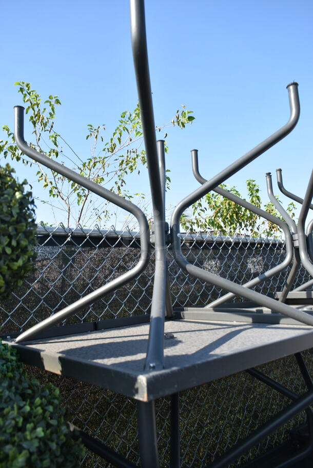12 Emu Black Metal Dining Height Patio Tables. 12 Times Your Bid! - Image 4 of 5