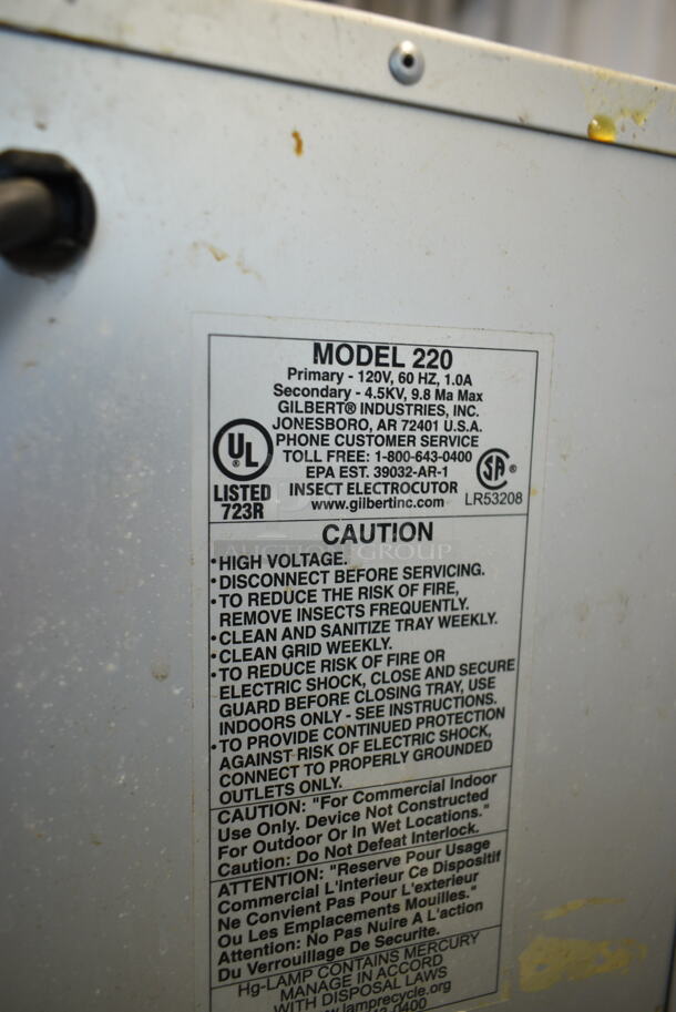 2 Gilbert 220 Bug Zappers. 120 Volts, 1 Phase. 2 Times Your Bid! Tested and Working! - Image 5 of 6
