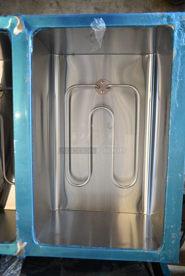 BRAND NEW SCRATCH AND DENT! 2023 Avantco 177STE3S Stainless Steel Three Pan Open Well Electric Steam Table with Undershelf. 120 Volts, 1 Phase.  - Image 11 of 12