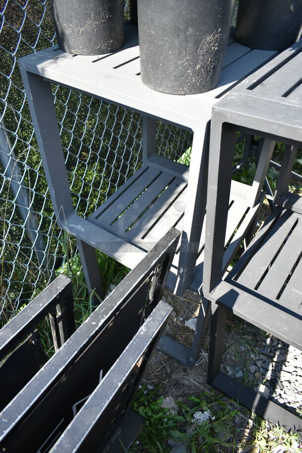 4 Outdoor Living Black Patio End Tables. 4 Times Your Bid! - Image 3 of 4