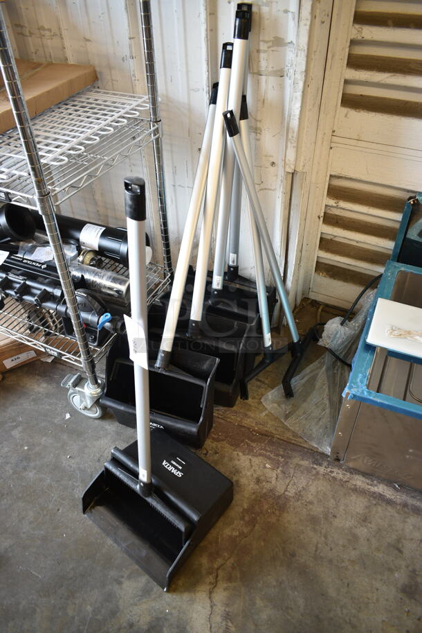 5 BRAND NEW SCRATCH AND DENT! Spartan 361410EC 12" Black Upright Dustpan with 30" Aluminum Handle. 5 Times Your Bid!  - Image 2 of 7