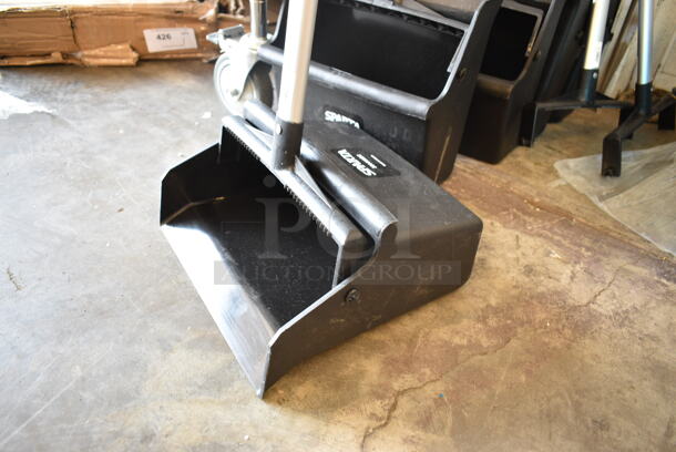 5 BRAND NEW SCRATCH AND DENT! Spartan 361410EC 12" Black Upright Dustpan with 30" Aluminum Handle. 5 Times Your Bid!  - Image 3 of 7