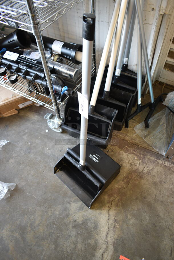 5 BRAND NEW SCRATCH AND DENT! Spartan 361410EC 12" Black Upright Dustpan with 30" Aluminum Handle. 5 Times Your Bid!  - Image 4 of 7