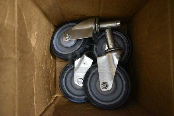 2 Boxes Including Kraft 81088-1000 2 Compartment Trays and 4 Casters. 2 Times Your Bid!  - Image 2 of 3