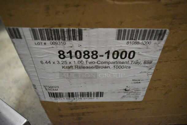 2 Boxes Including Kraft 81088-1000 2 Compartment Trays and 4 Casters. 2 Times Your Bid!  - Image 3 of 3