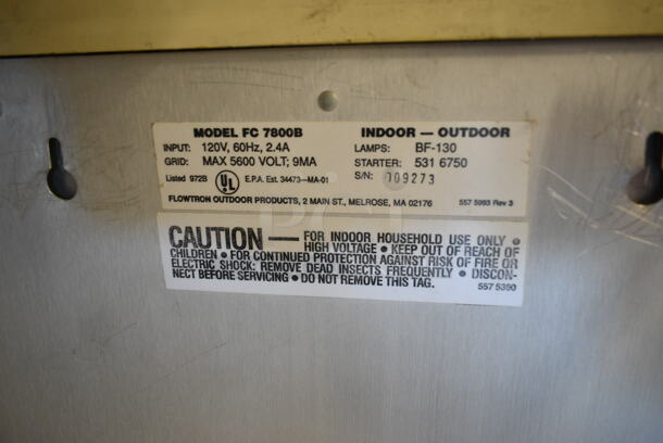 Flowtron FC 7800B Fly Control Bug Zapper. 120 Volts, 1 Phase. Tested and Does Not Power On - Image 4 of 4