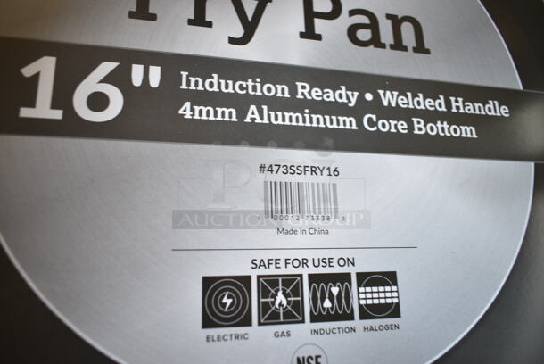3 BRAND NEW SCRATCH AND DENT! Items Including 473SSFRY16 Vigor SS1 Series 16" Stainless Steel Fry Pan with Aluminum-Clad Bottom and Helper Handle and 2 Vollrath N5300 Wear-Ever Full Size 14 Gauge 18" x 26" Wire in Rim Aluminum Bun / Sheet Pan. 3 Times Your Bid!  - Image 4 of 6