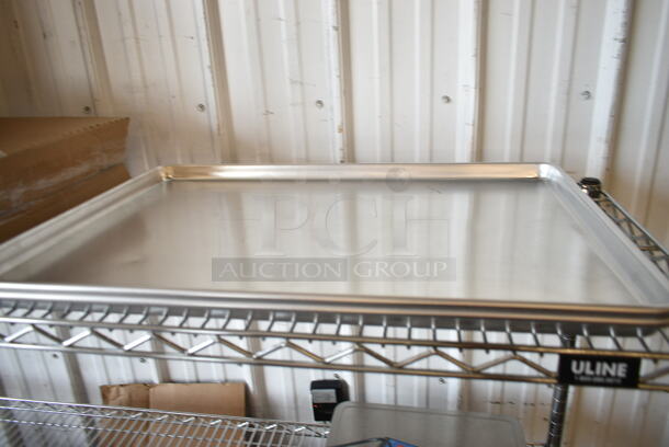 3 BRAND NEW SCRATCH AND DENT! Items Including 473SSFRY16 Vigor SS1 Series 16" Stainless Steel Fry Pan with Aluminum-Clad Bottom and Helper Handle and 2 Vollrath N5300 Wear-Ever Full Size 14 Gauge 18" x 26" Wire in Rim Aluminum Bun / Sheet Pan. 3 Times Your Bid!  - Image 5 of 6