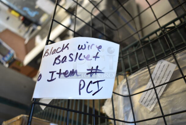 6 BRAND NEW SCRATCH AND DENT! Items Including 407BUNEGHTBK Baker's Lane Eighth Size 19 Gauge Non-Stick 6 1/2" x 9 1/2" Black Wire in Rim Aluminum Bun / Sheet Pan / Tray, 407HALFSS Baker's Lane Half Size NSF 20 Gauge 13" x 18" Open Bead Rim Stainless Steel Bun Pan / Sheet Pan, Black Basket. 6 Times Your Bid!  - Image 4 of 8