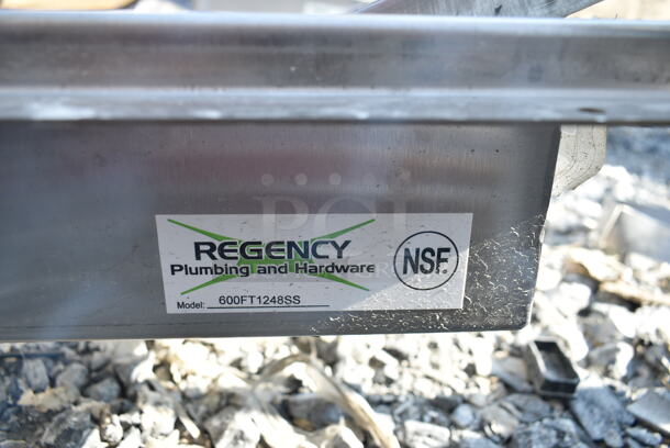 BRAND NEW SCRATCH AND DENT! Regency 600FT1248SS 12" x 48" 14-Gauge Stainless Steel Floor Trough with Grate - Image 5 of 5