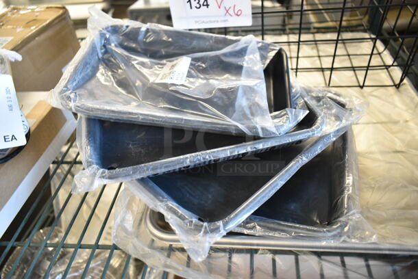 6 BRAND NEW SCRATCH AND DENT! Items Including 407BUNEGHTBK Baker's Lane Eighth Size 19 Gauge Non-Stick 6 1/2" x 9 1/2" Black Wire in Rim Aluminum Bun / Sheet Pan / Tray, 407HALFSS Baker's Lane Half Size NSF 20 Gauge 13" x 18" Open Bead Rim Stainless Steel Bun Pan / Sheet Pan, Black Basket. 6 Times Your Bid!  - Image 5 of 8