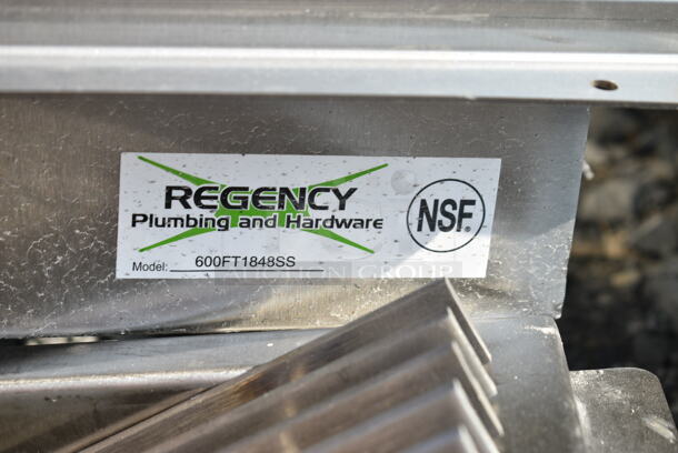 BRAND NEW SCRATCH AND DENT! Regency 600FT1848SS 18" x 48" 14-Gauge Stainless Steel Floor Trough with Grate - Image 6 of 6