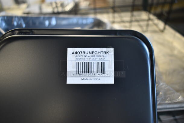 6 BRAND NEW SCRATCH AND DENT! Items Including 407BUNEGHTBK Baker's Lane Eighth Size 19 Gauge Non-Stick 6 1/2" x 9 1/2" Black Wire in Rim Aluminum Bun / Sheet Pan / Tray, 407HALFSS Baker's Lane Half Size NSF 20 Gauge 13" x 18" Open Bead Rim Stainless Steel Bun Pan / Sheet Pan, Black Basket. 6 Times Your Bid!  - Image 6 of 8