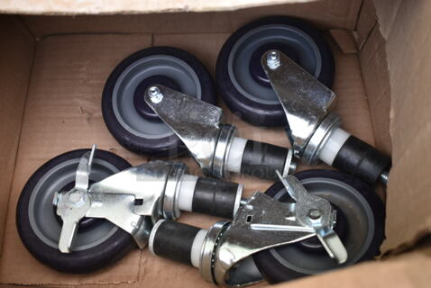 BRAND NEW SCRATCH AND DENT! Lot of 4 Commercial Casters. 