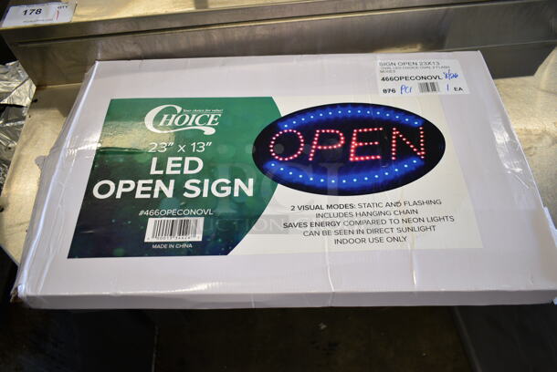 BRAND NEW SCRATCH AND DENT! Choice 466OPECONOVL 23" x 13" LED Oval Open Sign with Two Display Modes - Image 2 of 3