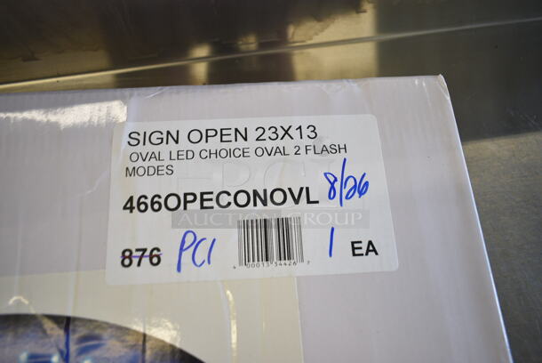 BRAND NEW SCRATCH AND DENT! Choice 466OPECONOVL 23" x 13" LED Oval Open Sign with Two Display Modes - Image 3 of 3
