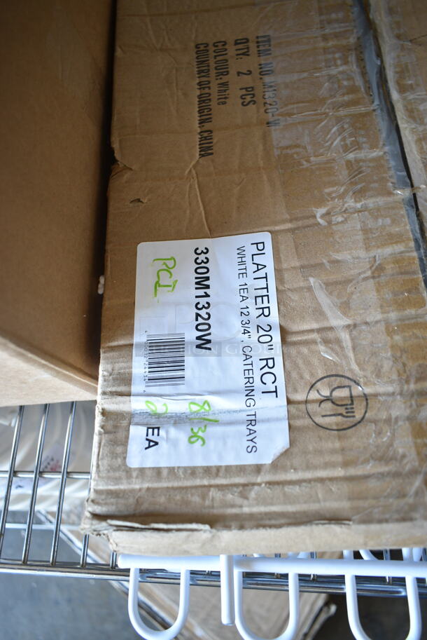 4 BRAND NEW SCRATCH AND DENT! Items Including 330M1320W Elite Global Solutions M1320 20" x 12 3/4" White Rectangular Melamine Serving Platter, Dinex DXSWC807 8 oz. Clear Tulip Bowl - 48/Case, Fat Daddio's SSRD-6020 ProSeries 6" x 2" Stainless Steel Round Cake Ring. 4 Times Your Bid!  - Image 3 of 7