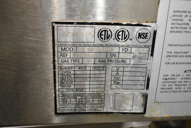 Asber AEMG36HNG Stainless Steel Commercial Countertop Natural Gas Powered Flat Top Griddle.  - Image 5 of 5
