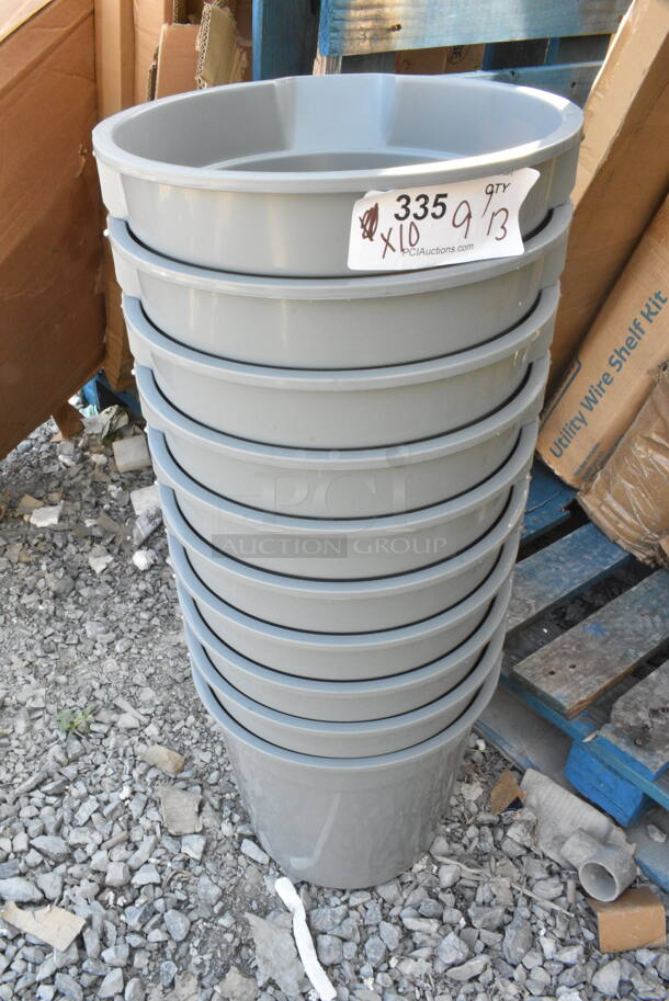 10 BRAND NEW SCRATCH AND DENT! Gray Poly Buckets. 10 Times Your Bid!  - Image 1 of 2