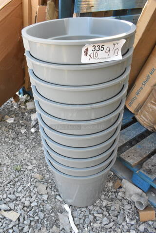 10 BRAND NEW SCRATCH AND DENT! Gray Poly Buckets. 10 Times Your Bid! 