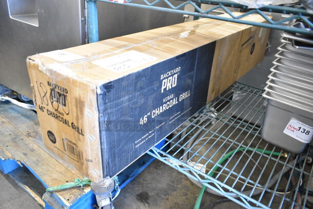BRAND NEW SCRATCH AND DENT! Backyard Pro KEBAB-46 45 3/8" Stainless Steel Charcoal Kebab Grill - Image 2 of 3