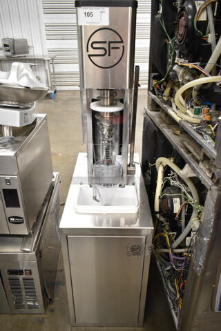 BRAND NEW! Swirl Freeze D Stainless Steel Commercial Floor Style Ice Cream Drilling Mixing Machine on Slim Equipment Stand. 120 Volts, 1 Phase. Tested and Working!