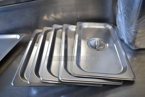 8 BRAND NEW SCRATCH AND DENT! Stainless Steel Items Including 2 176SSPILLFL Choice Full Size 6" Deep Stainless Steel Steam Table Spillage Pan, 5 4070130 Choice 1/3 Size Stainless Steel Solid Steam Table / Hotel Pan Cover, 4070110 Choice Full Size Stainless Steel Solid Steam Table / Hotel Pan Cover. 8 Times Your Bid!  - Image 5 of 8