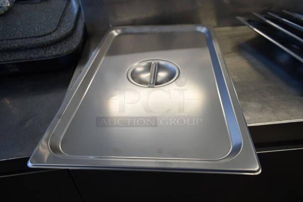 8 BRAND NEW SCRATCH AND DENT! Stainless Steel Items Including 2 176SSPILLFL Choice Full Size 6" Deep Stainless Steel Steam Table Spillage Pan, 5 4070130 Choice 1/3 Size Stainless Steel Solid Steam Table / Hotel Pan Cover, 4070110 Choice Full Size Stainless Steel Solid Steam Table / Hotel Pan Cover. 8 Times Your Bid!  - Image 7 of 8