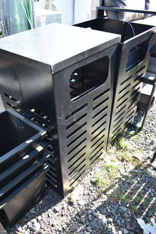 2 Black Metal Trash Can Shells. 2 Times Your Bid!
