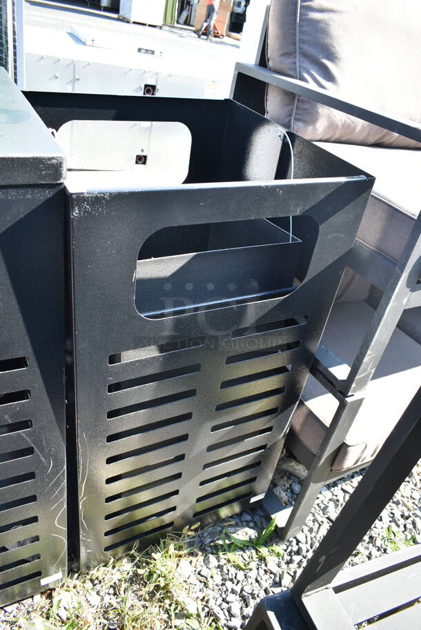 2 Black Metal Trash Can Shells. 2 Times Your Bid! - Image 2 of 6