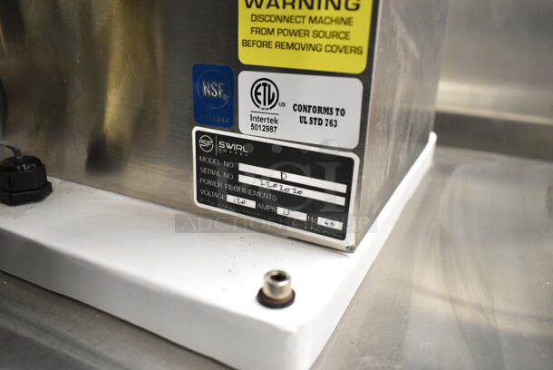 BRAND NEW! Swirl Freeze D Stainless Steel Commercial Floor Style Ice Cream Drilling Mixing Machine on Slim Equipment Stand. 120 Volts, 1 Phase. Tested and Working! - Image 12 of 12
