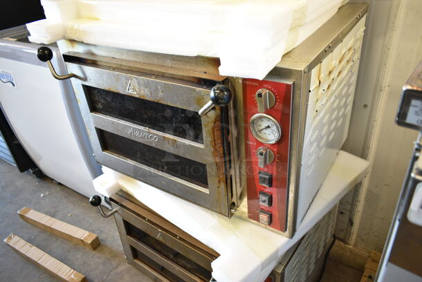 LIKE NEW! Avantco 177DPO18DS Stainless Steel Commercial Countertop Double Deck Countertop Pizza/Bakery Oven w/ 1 Cooking Stone. 240 Volts, 1 Phase. - Image 3 of 9